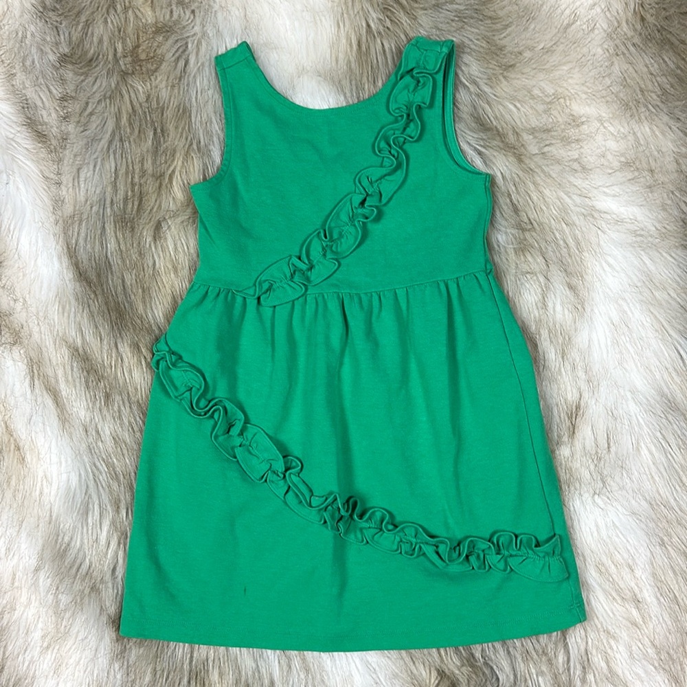 Janie and Jack Girls Green Ruffle Sleeveless Dress Size 4